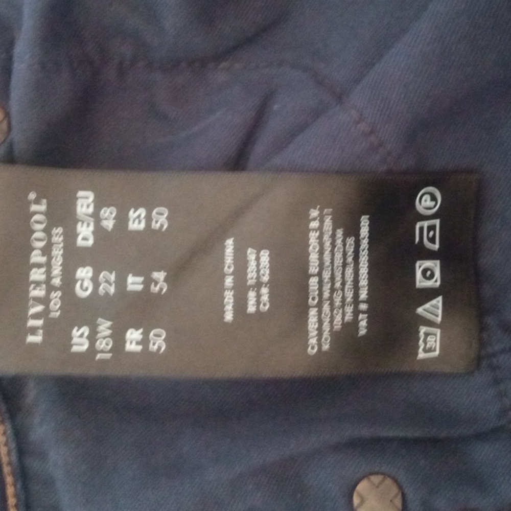 Liverpool "The Crop" Dark Blue Ankle Jeans Size 18 Women's - Picture 10 of 12